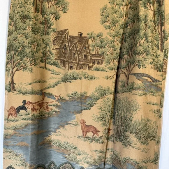Lauren Ralph Lauren Vintage Tan Scenic Print Wrap Maxi Skirt 12 - Picture 4 of 11